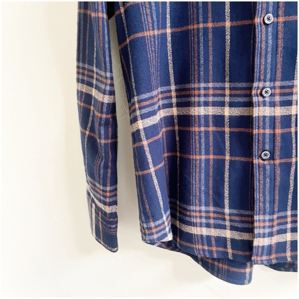 Joe's Jeans L71602 Mens Navy Boucle Flannel Button-Down Shirt Size Medium Preppy - Picture 7 of 8